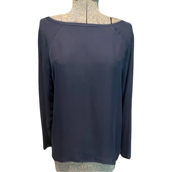 Nili Lotan l/s raw edge silk blouse. EUC - Picture 1 of 8